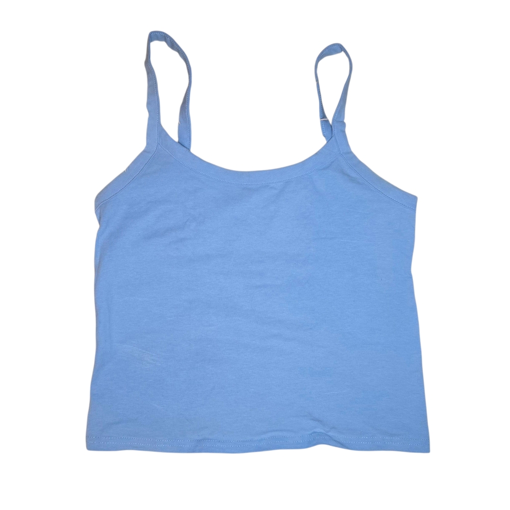 H&M Light Blue Sleeveless Crop Camisole Cotton Tank Top Size Small